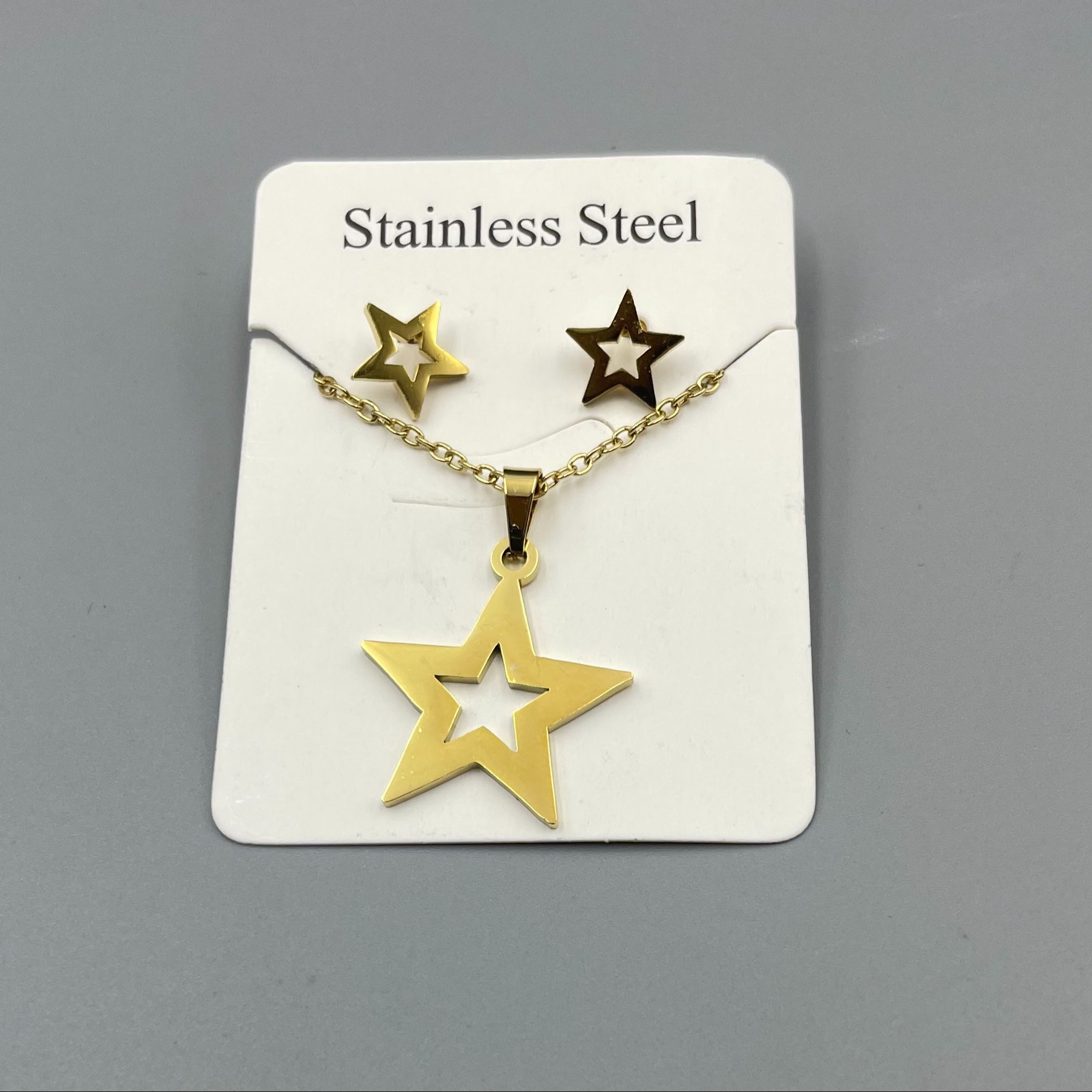 

Pendentif Étoile en Inoxydable & de Boucles d'Oreilles Clous - Mignon/, Décontractée ou