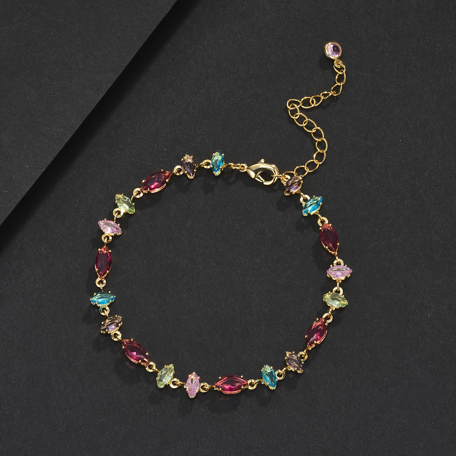 Icedchics Multi-colored Geometric Bracelet Sparkling Irregular Glass Bracelet Shimmering Bracelet Suitable For Any Occasion Gift