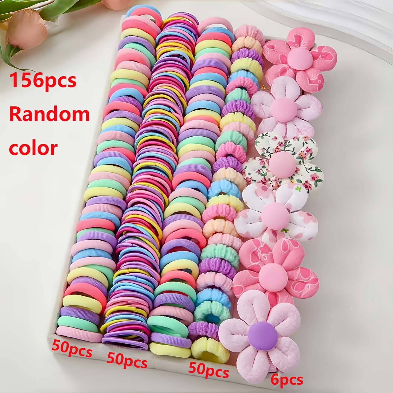 TEMU Ensemble de 156 pièces d'accessoires de coiffure mignons pour femme, couleurs aléatoires, comprenant des pinces à cheveux fleurs 3D et divers