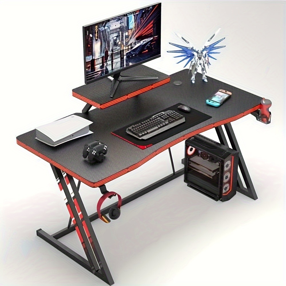 

Gaming Desk Home Office Desk Computer Desk With Cup Holder Headphone Hook