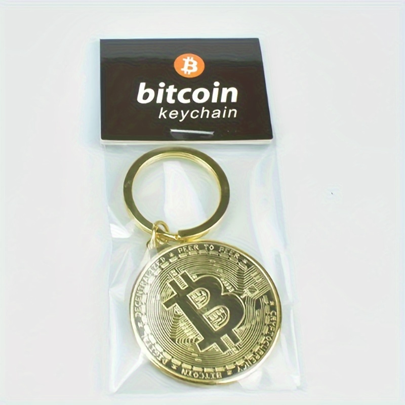 Image of Keychain: Golden, Silvery, And Copper-colored Charms, Artistic And Durable In 3 Colors, Perfect For Collectors And Cryptocurrency Enthusiasts