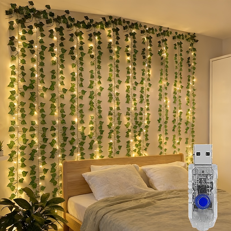 *., USB Knstliche Efeu Blatt Ranken Lichterkette, Efeu Ranken mit  Lichterkette, 8 * 100LED Grne Blatt Lampe Lichterkette, fr Schlafzimmer  Dekoration Lichterketten fr wohnung