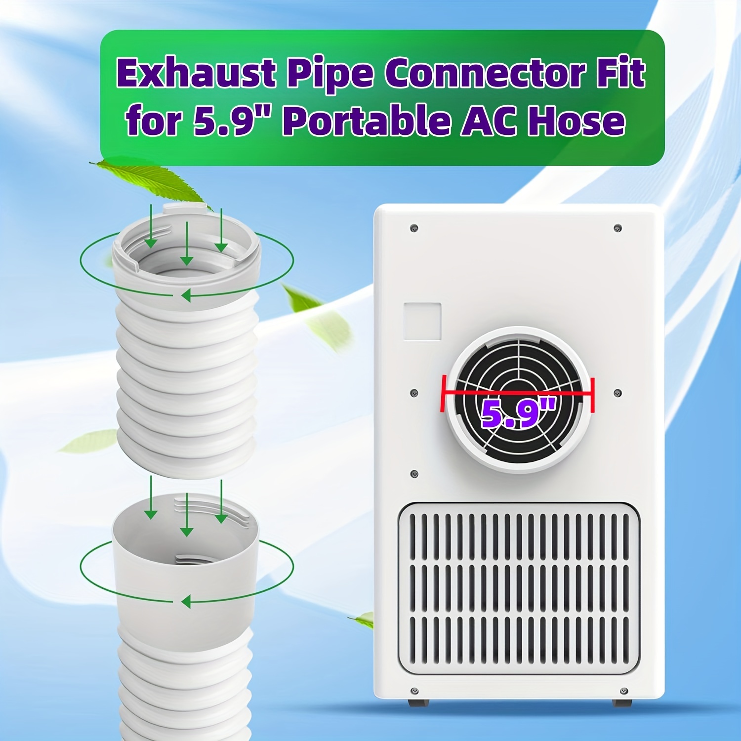 Portable Ac Exhaust Hose Connector Extension Kit 5 9 Air Conditioner Vent Coupler With Upgraded