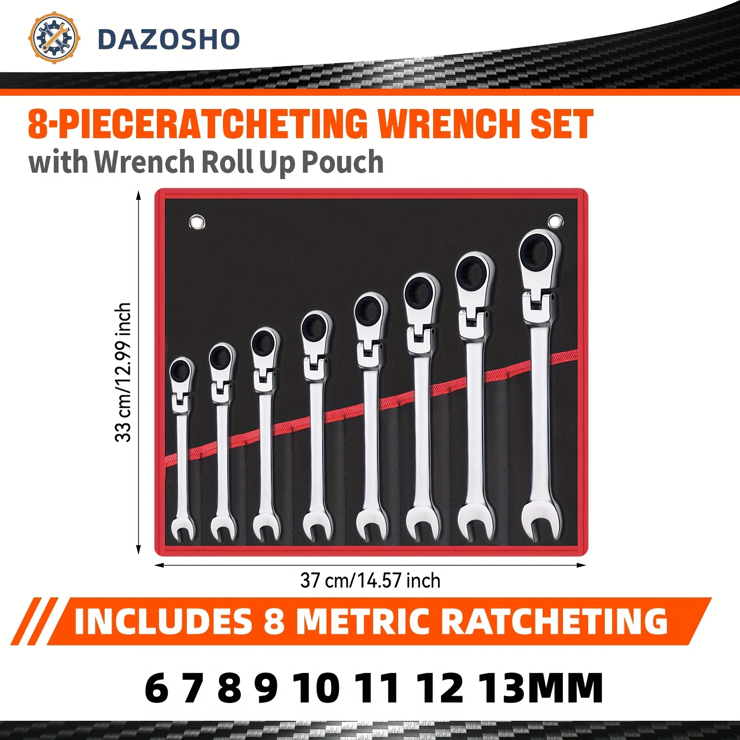 E-shop 16-teiliges/8-teiliges Mehrzweck-Ratschenschlüssel-Set | Industriequalität 72T mit robustem CRV-Stahl und ergonomischem Griff - Ideal für Auto,