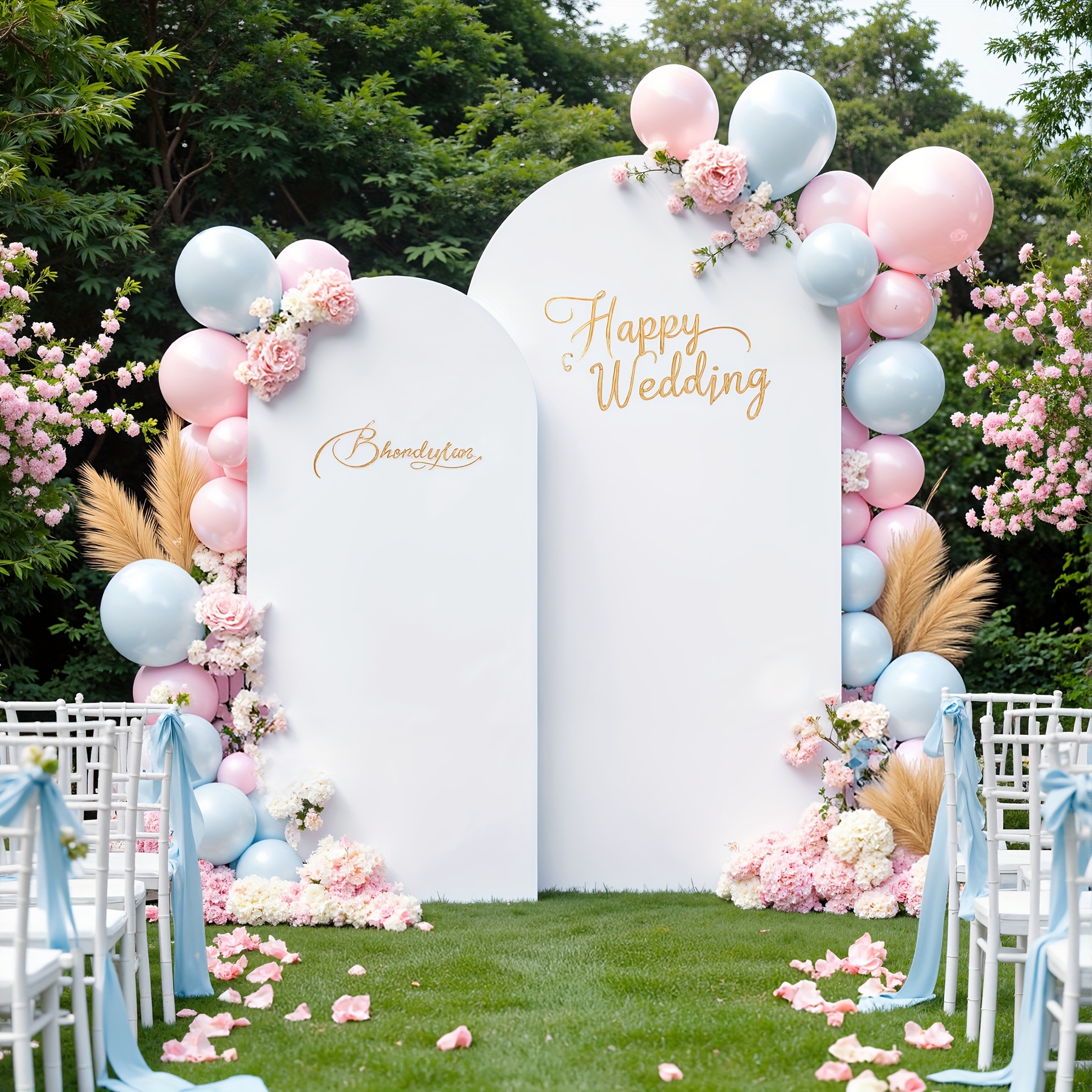 TEMU 2pcs 6ft X 6.6ft Elegant Polyester Spandex Photography Backdrop, Stretchable And Wrinkle-free, With Bottom Zipper Design For Arched Cover Photo