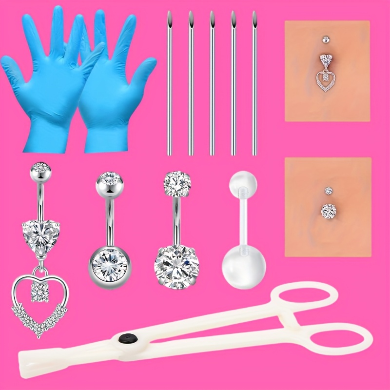 belly button piercing kit stainless steel abdominal Temu