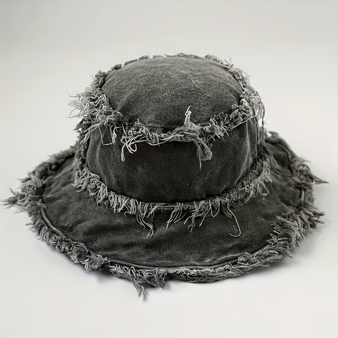 Frayed Edge Wide Brim Bucket Hat, Hats