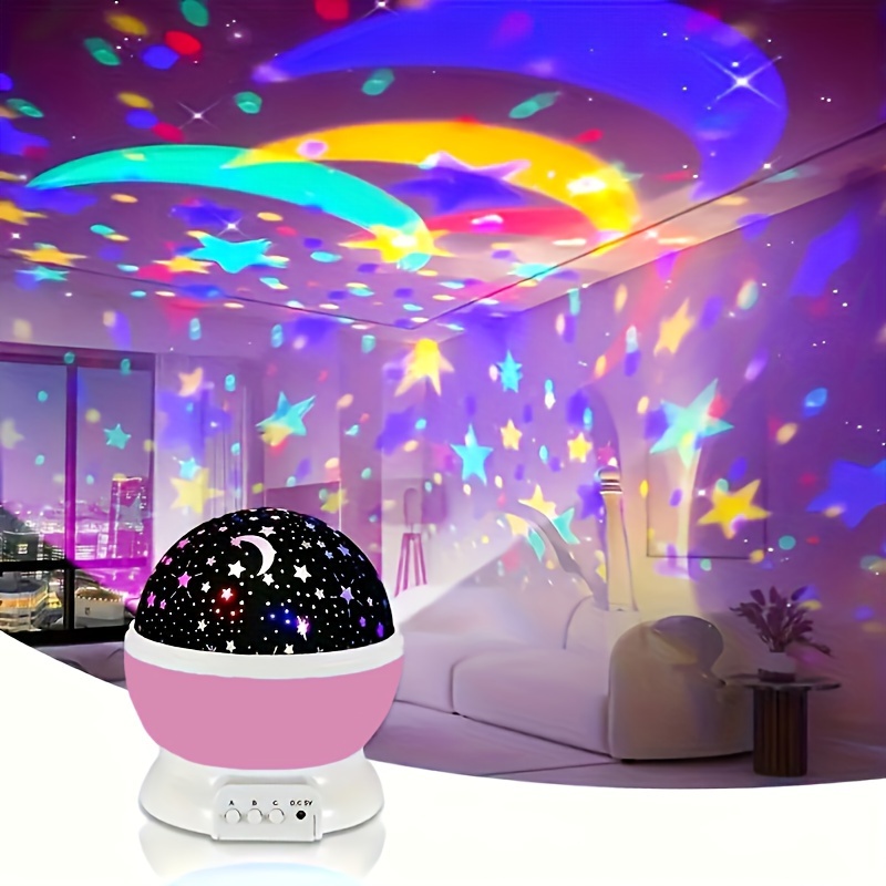 

Enchanting Star & Moon Night Light Projector - Usb Powered, Colorful Led Lights For Room Decor, Perfect Gift For Birthdays, Christmas, And Proposals (pink)
