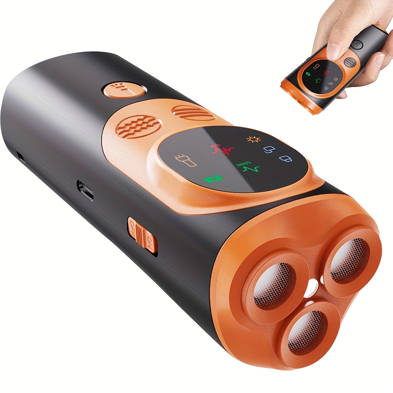 p10 3 head anti bark   screen and flashlight rechargeable   technology dog deterrent portable indoor outdoor dog training remote control behavior aid safe for   0