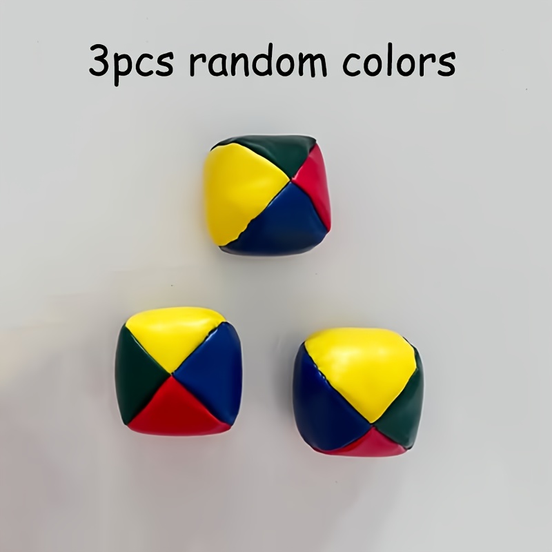 Image of 3pcs Soft Pu Leather Juggling Balls For Kids Beginner Training Durable Hand Throwing Game Balls Outdoor Indoor Relax Play Balls Random Color