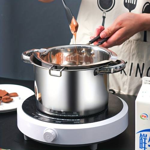 1 set heated pot with handle outer pot chocolate chocolate for candy candles soap candy making pot multi functional melting set durable ideal for halloween christmas