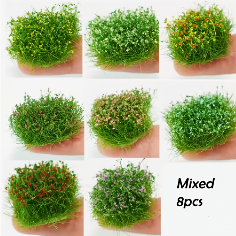 Table Simulation Flower Cluster , Train Railway Simulation Cluster Model Making, Architectural Scene Static Scene Landscape Material, Handmade Fairy Garden Micro Landscape Decoration Additions