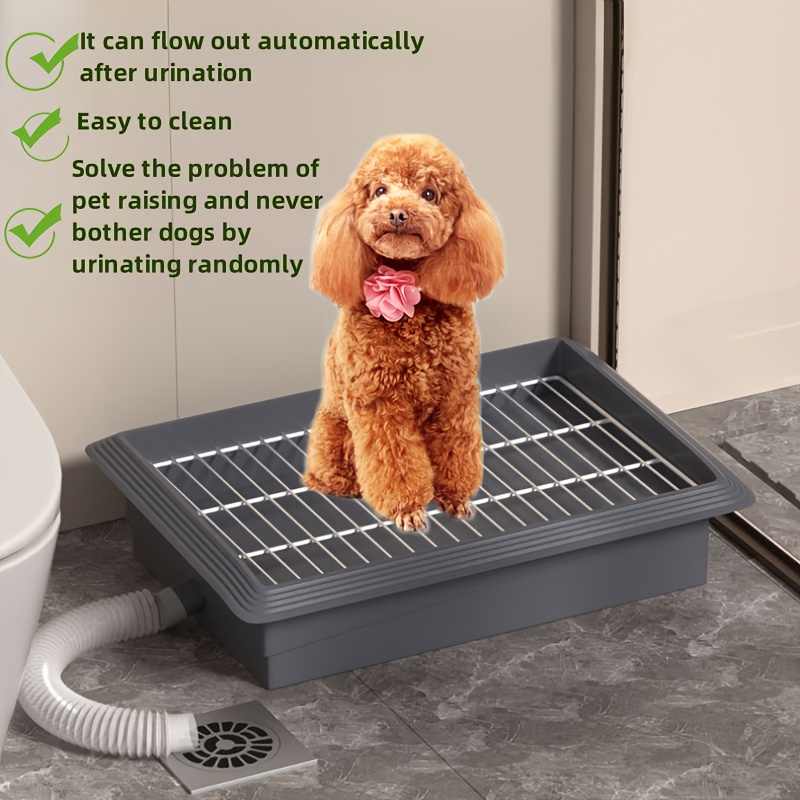 Automatic Self-Cleaning Dog Toilet with Gravity-Fed Waste Disposal System -   Operation, Spill-Proof Design & Anti- Technology -   for Small Dogs & Puppies - Hygienic Indoor/Outdoor   with Durable Construction - Ideal for Small Breeds & Senior Dogs -   &   -   User Manual & Hose Connection, Dog Toilet Training, Dog Potty Training Toilet, Garden Toilet Dog, Dog Tray Toilet