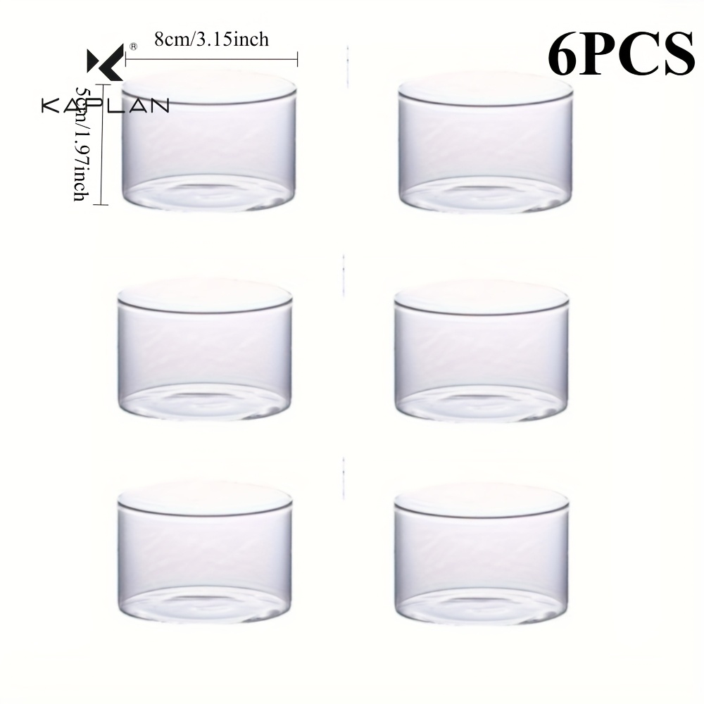 TEMU Juego de 2/4/6 piezas de vasos de cristal redondos KAPLAN de 6.76 oz para Navidad y Halloween, vasos para helado y yogur, molde de cristal para