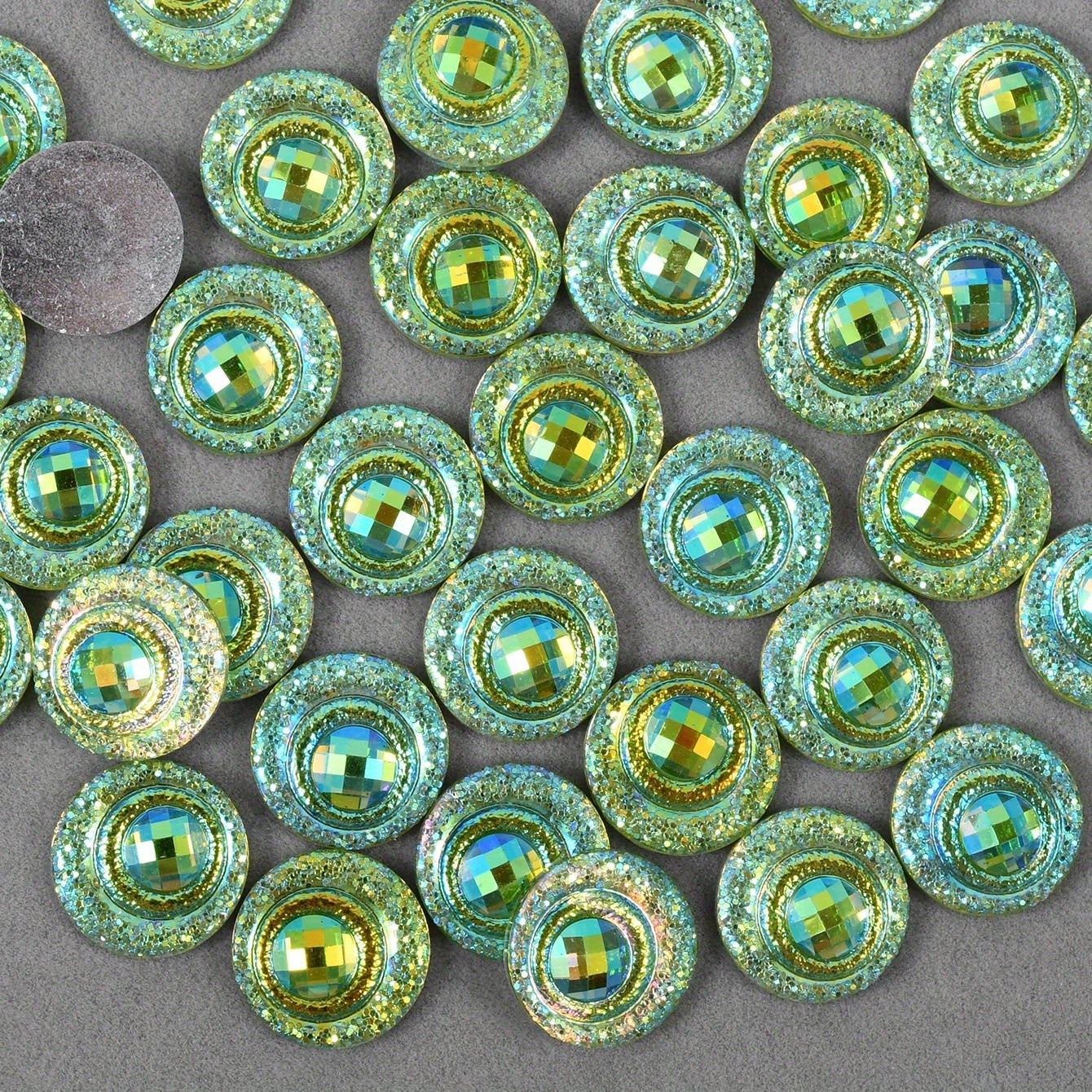50pcs Iridescent AB Resin Rhinestones for DIY Crafts