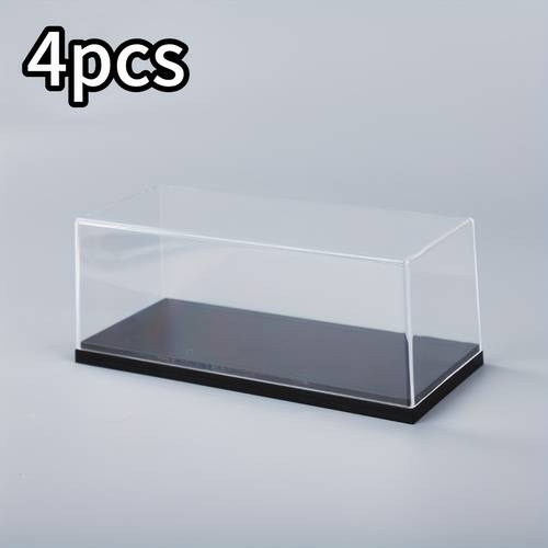 4er-set vitrine für 1/64 modellautos, 32 spielzeugauto-sammlung, staubdichte, durchsichtige aufbewahrungsbox mit deckel, transparenter vitrinen-organizer
