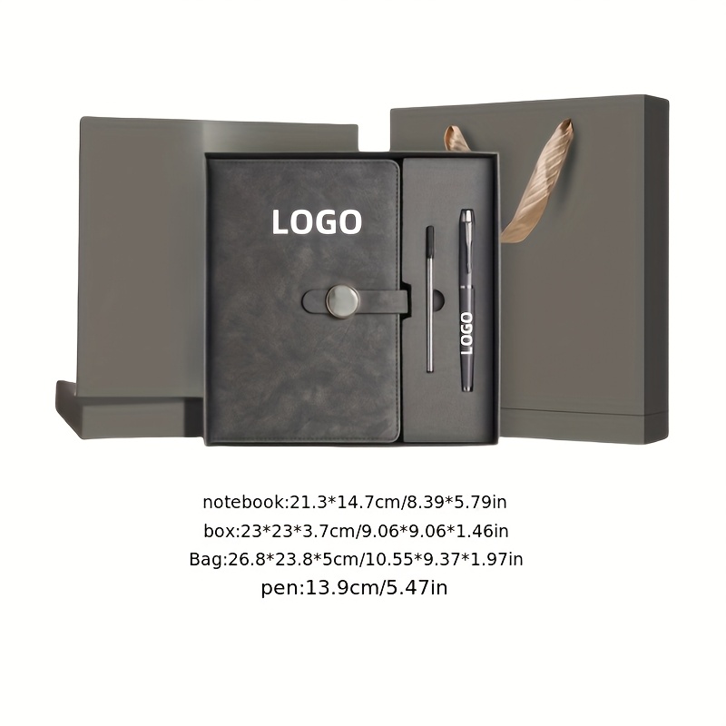 Custom A5 Faux Leather Password Notebook Gift Set