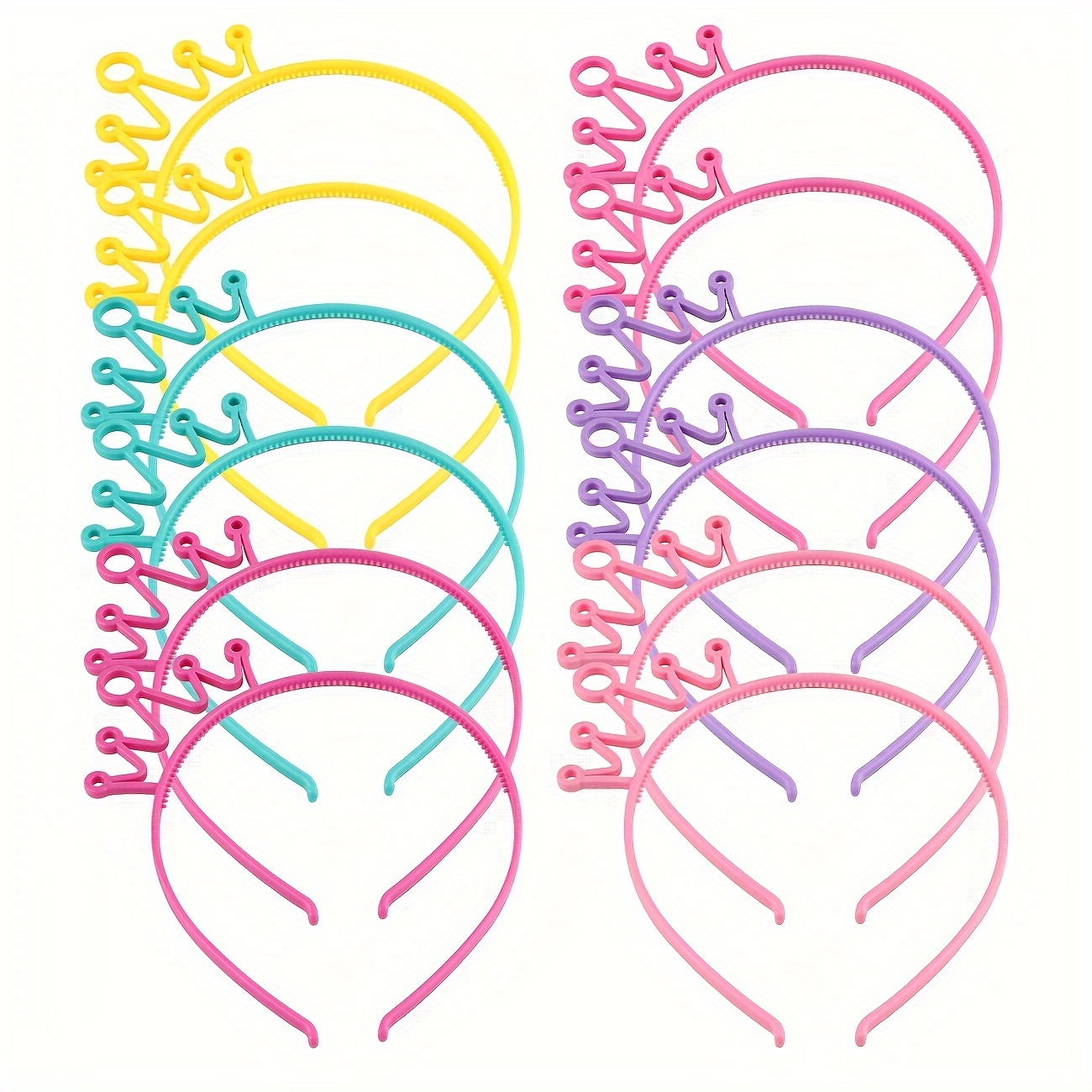 

12/24pcs Plastic Crown Hairband For Girls Cute Cartoon Headband For Party And Performance Dress Up Hair Accessories