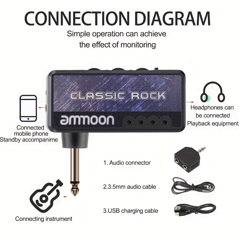 electric guitar amplifier usb cable jack outlet Temu Kuwait