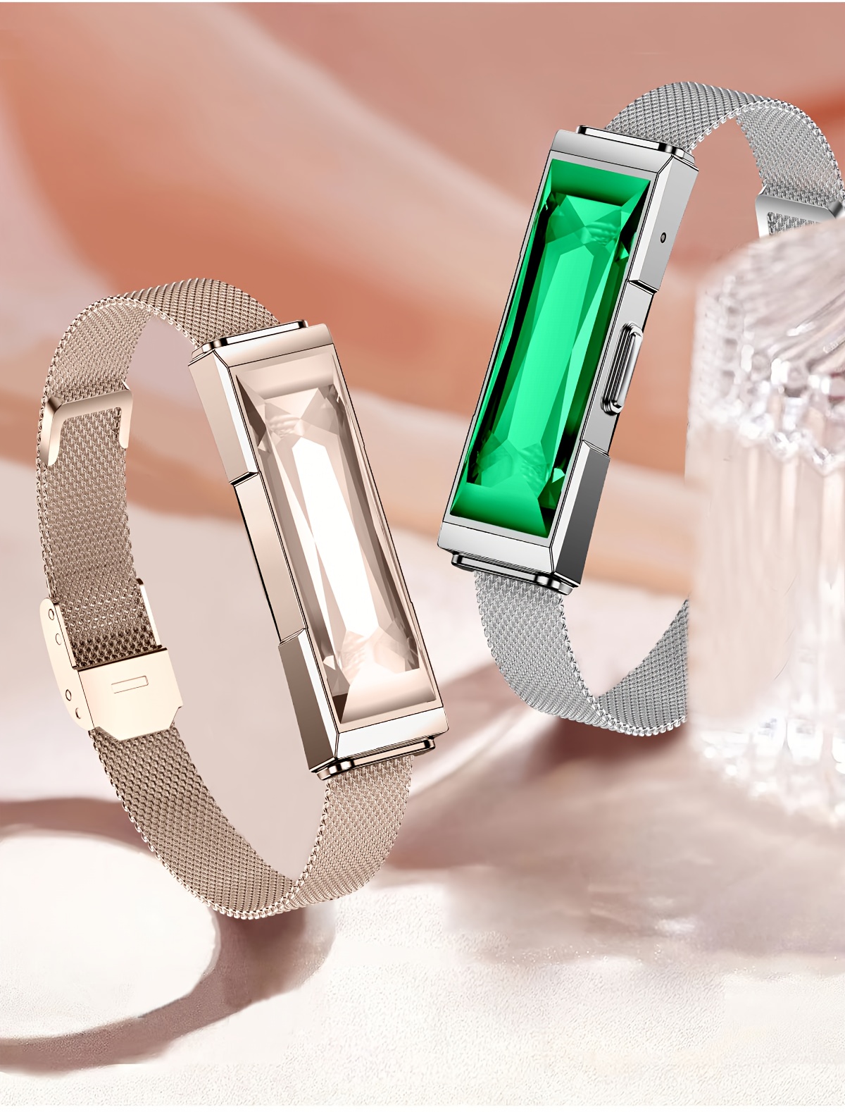 SUNKTA Smart Bracelet for Men & Women - Wireless 5.2, Multi-Sport Modes, Sleep & Sedentary Alerts, Message Notifications, Magnetic Charging, Zinc Alloy Case, Pink/Black/Silvery Options with Random Silicone Strap, Compatible with for iphone & Android, Ideal for Couples & Families, Smart Watch for Android Phones, Family Health Monitoring, Sleek Watch Design, Durable Watchband