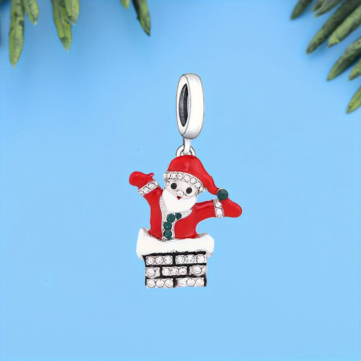 925 Sterling Silver Santa Claus Charm, Christmas Accessory