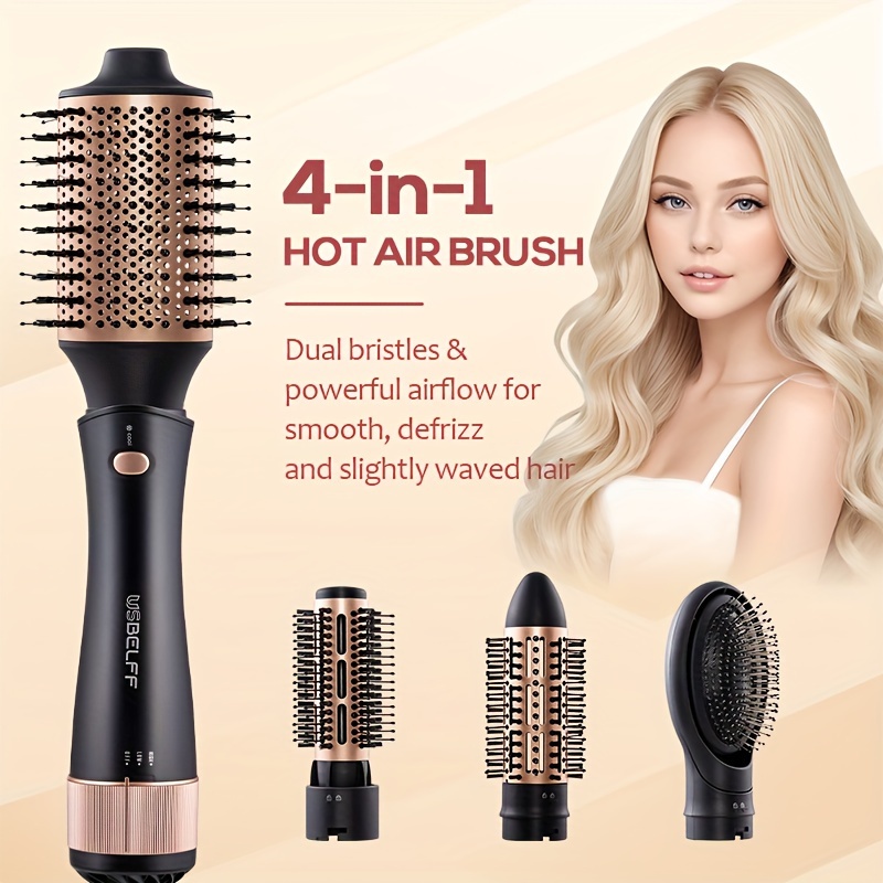 

Hair Blow Dryer Brush Set, Versatile Detachable Negative Ion Styler Kit, Hot Air Brush Tools For Volumer, Dry, Slightly Curly For Women