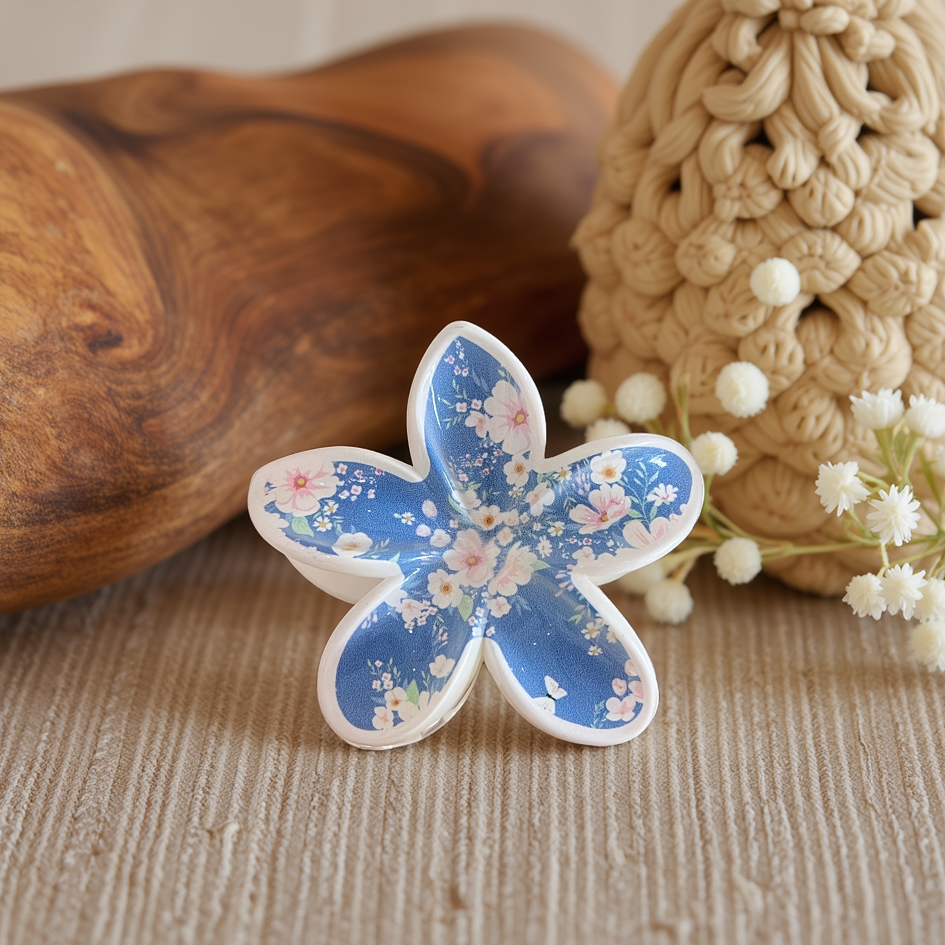 6pcs fresh and   hair clips creative printed egg flower clips stylish   flower hair accessories dopamine elegant shark clips suitable for women bun clips suitable for daily styling parties travel Product details 3