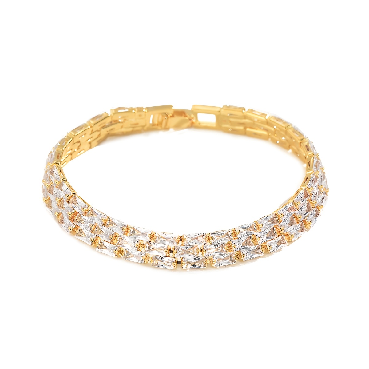 Luxurious Rectangular Cubic Zirconia Bracelet