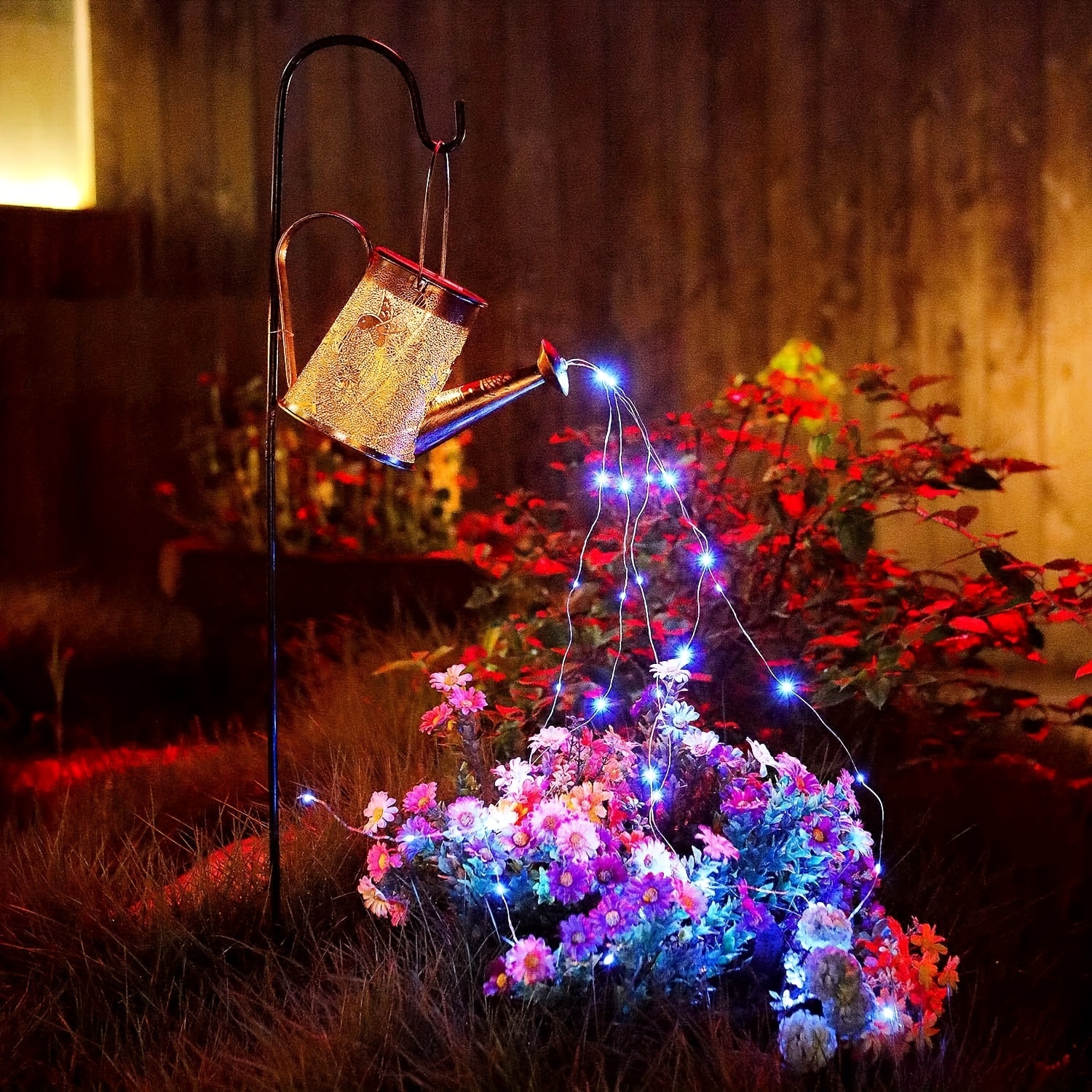 

Solar Watering Can Garden Fairy Lights Outdoor Decor (blue Lights), Decorative Solar Lights Hanging Solar Lantern Hummingbird Gift For Mom Grandmom Birthday For Patio Yard Lawn Decor