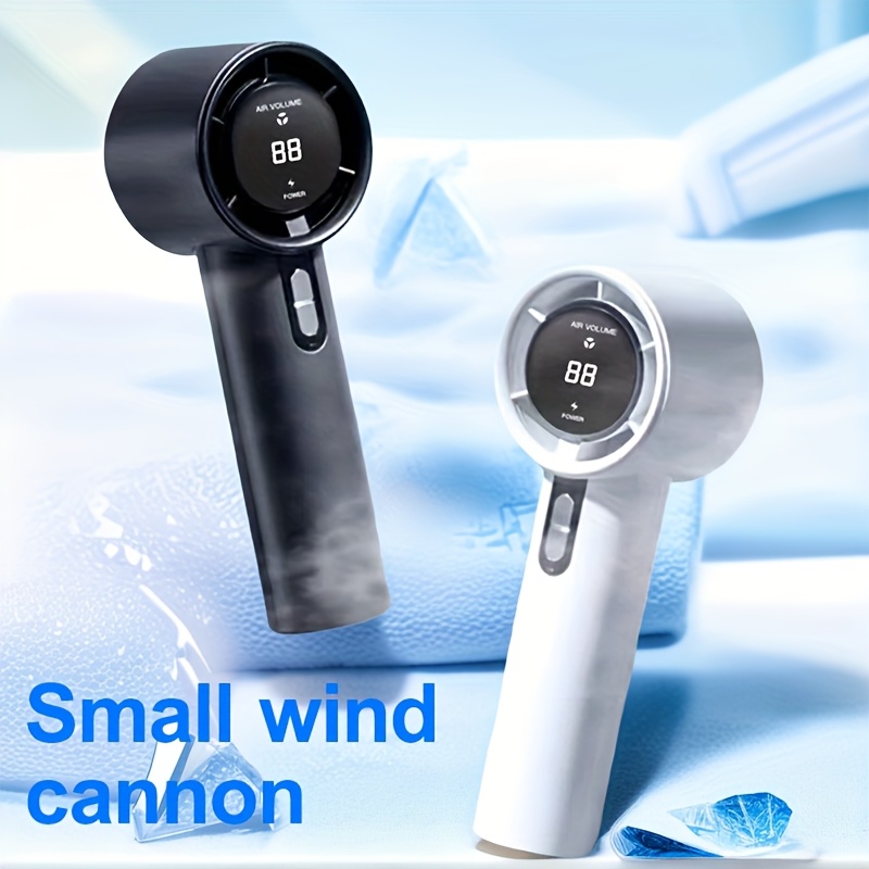 1pc Rechargeable Handheld Turbo Fan - Portable USB Rechargeable Fan with 13000 RPM High-Speed Adjustable 100 Speeds, Compact Face Cooling for Indoor/Outdoor Use, Includes Free Lanyard, Sleek Handheld Cooler