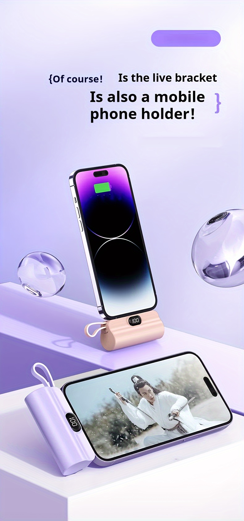 Chargeur Portable BYGP 5000Mah, Batterie Externe Ultra-Compacte de Voyage, Compatible avec iPhone 14/13/12 Pro Max/iPad Pro/Samsung Android, Batterie Externe de Secours, Batterie de Secours USB pour Téléphone, Cadeau