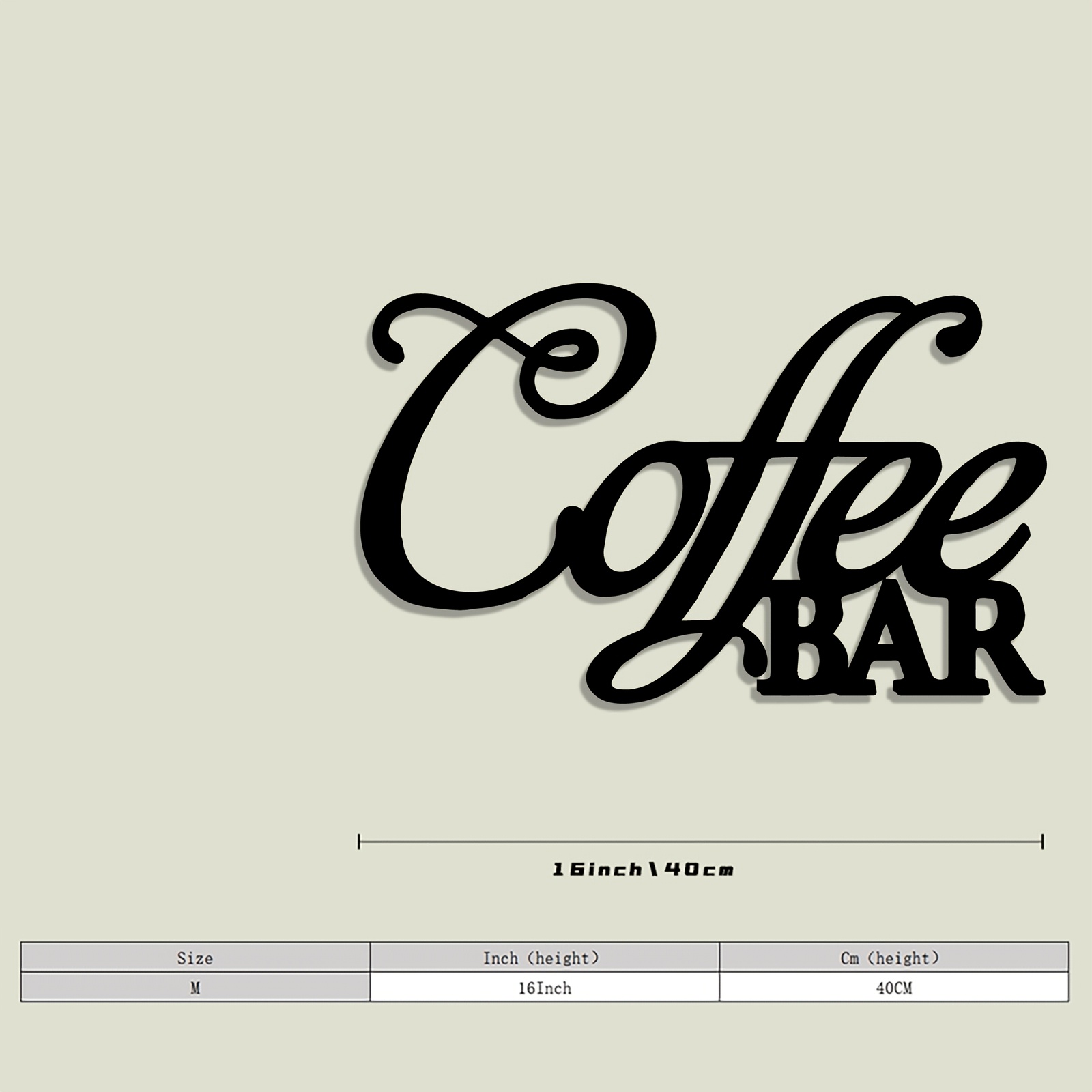 TEMU Vintage-style Coffee Bar Metal Sign - Elegant Cursive 