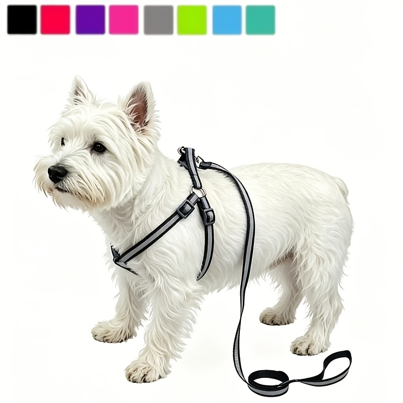 2pcs Pet Reflective Harness and Leash Set, Adjustable