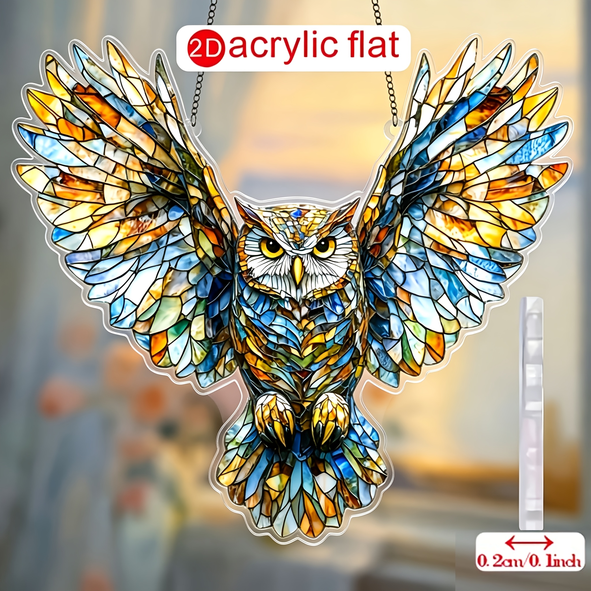 TEMU Decoración colgante de vidrio colorido con diseño 2D , temático - ideal para decorar paredes en casa u oficina, regalo para mujeres, hombres, o