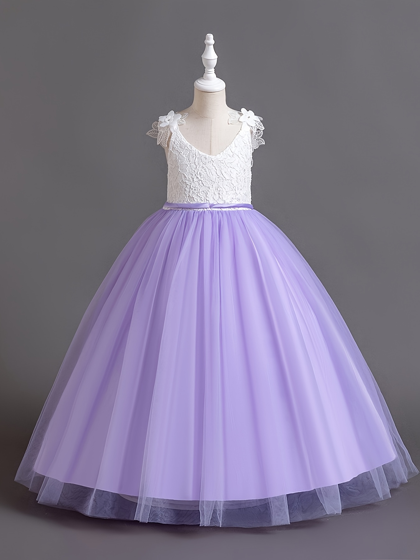 Girls Wedding Dress Strapless Mesh Princess Dress for Weddings Proms - image 5