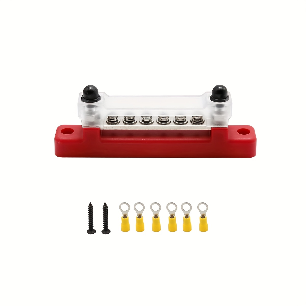 TEMU Bloc de distribution d' 12V à barre omnibus marine, borne de batterie 150 A avec cosses à pour câblage automobile, camping-car, solaire, kit de