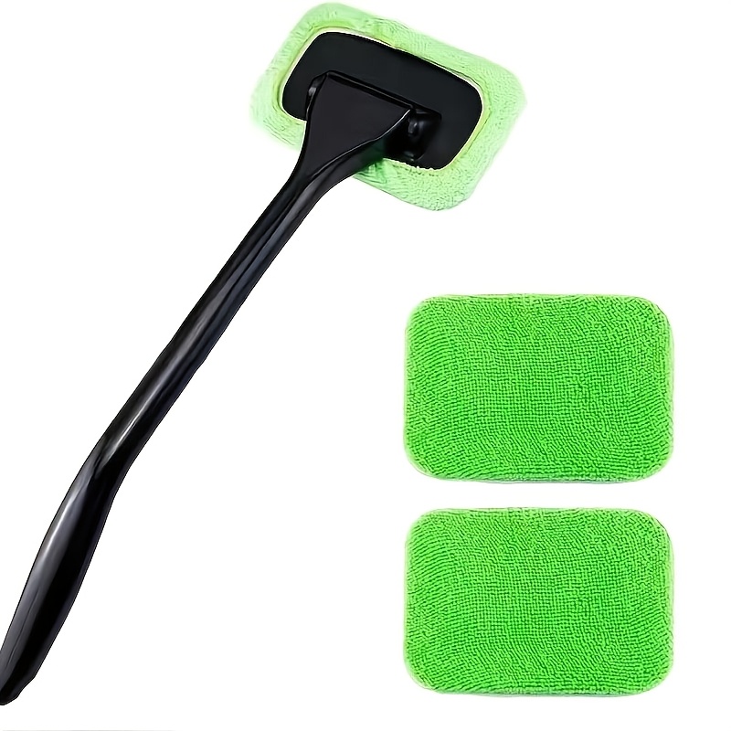 

Brosse de nettoyage de pare-brise de voiture à long manche facile à tenir - Protège et illumine vos vitres , avec chiffons de rechange !