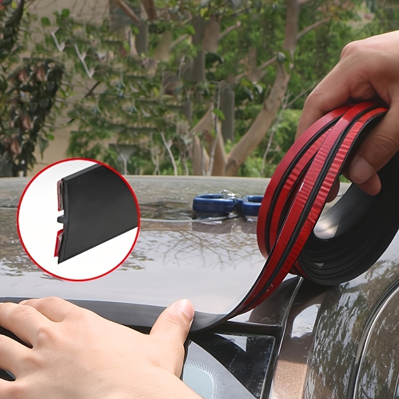 Image of T-shaped Waterproof Rubber Strip Tape, 200 Centimeters, Durable Abs Automotive Waterproof Sealant, Suitable For Sunroofs And Rear Windshields, Compatible With Car Models, Front Position.