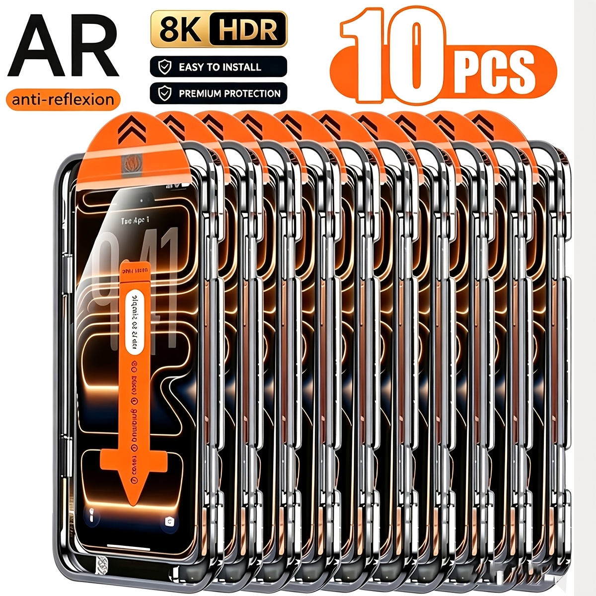 TEMU 10pcs 8k Ultra Hd Tempered Glass Screen Protectors For Iphone 18 Pro Max 18 Pro 17 Pro Max 17 Pro 18 17 16 Pro Max 15 Pro Max 15 14 13 12 11 16e