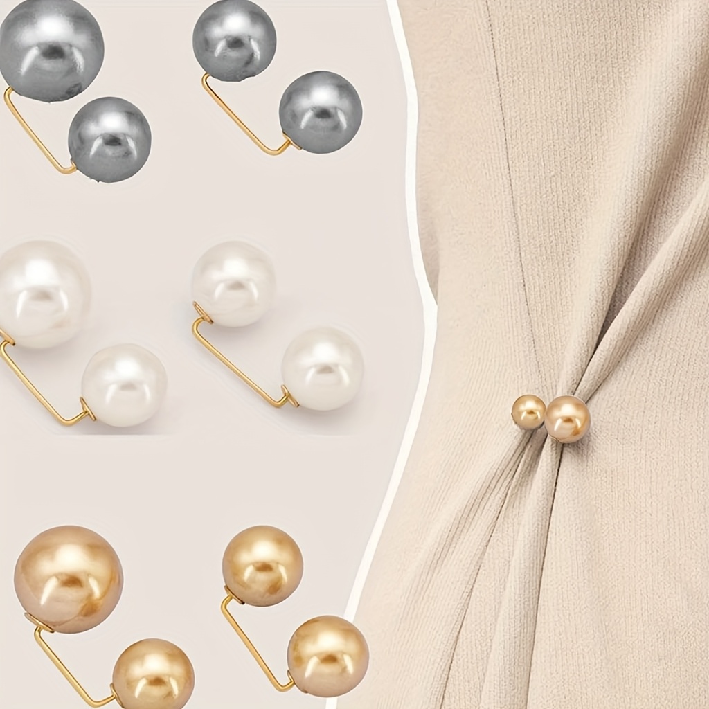 TEMU Pinza para ropa de mujer 6 piezas - Hebilla de sin daños para vestidos para fruncido de cintura, ajuste de camisas, fijación de bufandas y