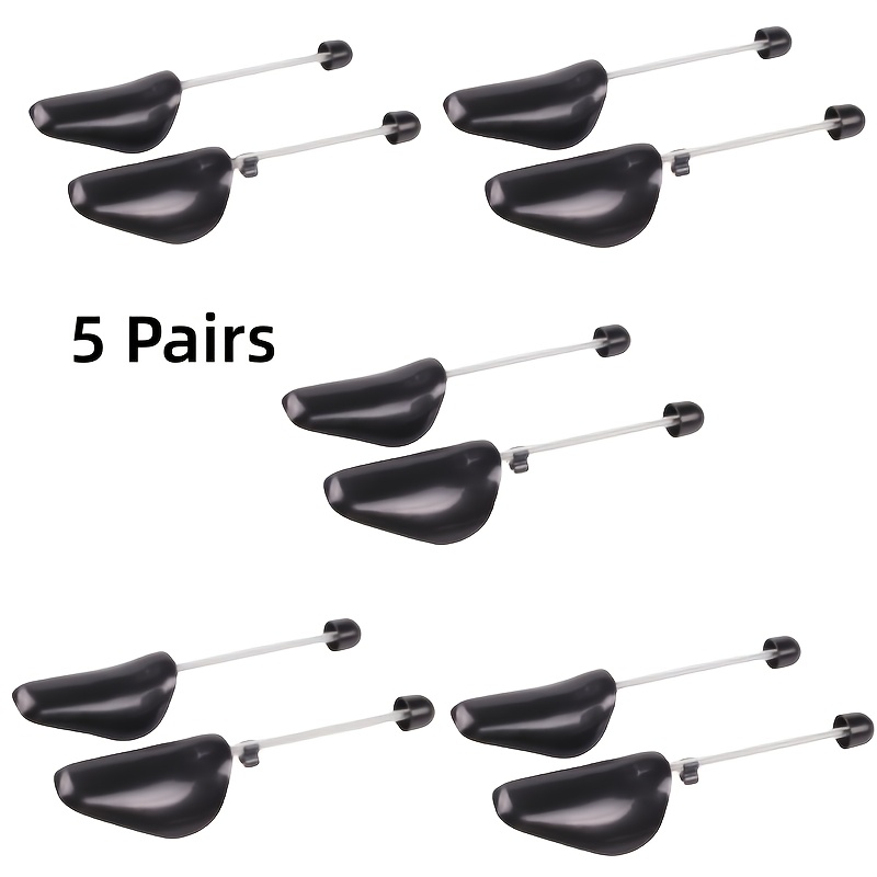 5 Pairs Practical Adjustable Length Men's And Women's Shoe Tree Shoe Spring Stretchers (black)