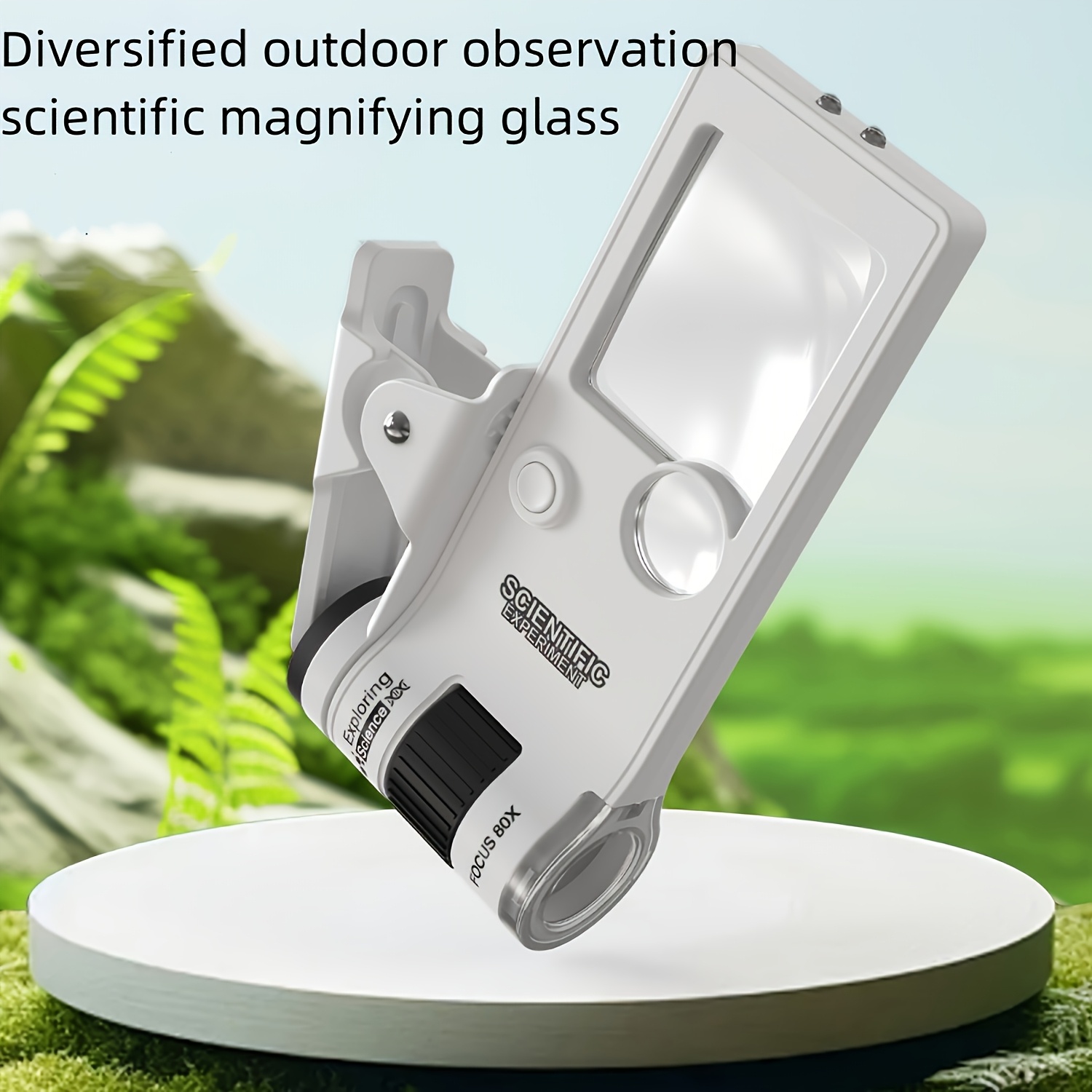 Microscope Portable Funmo – 80-200x, LED, Pour Enfants Et Adultes, Compatible Smartphone, ABS, Cadeau éducatif