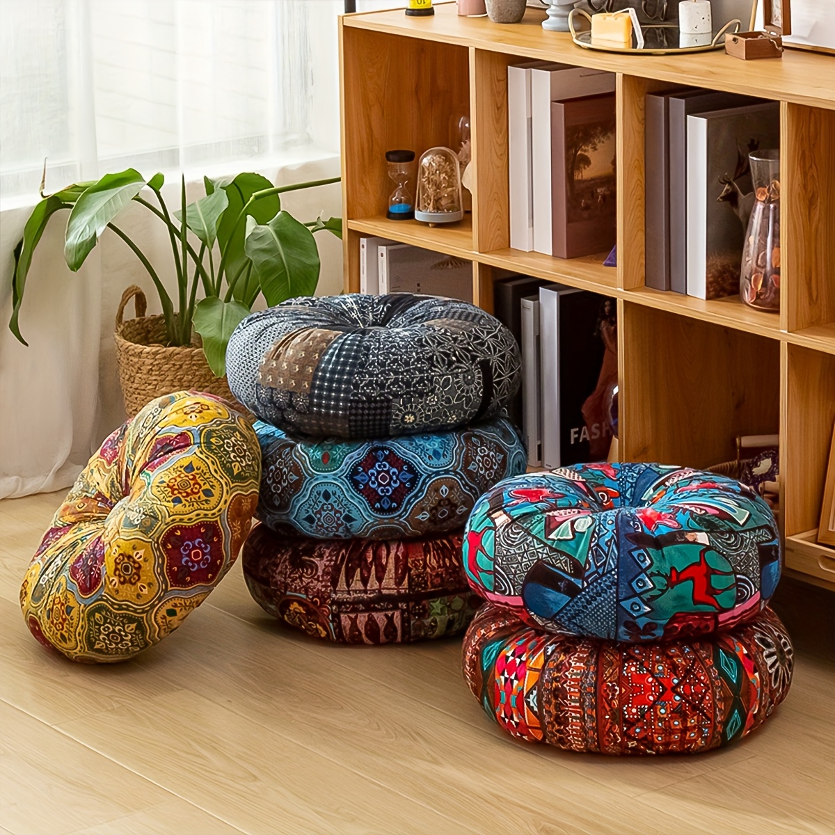Bohemian Style Thick Round Floor Mat for Home Decor