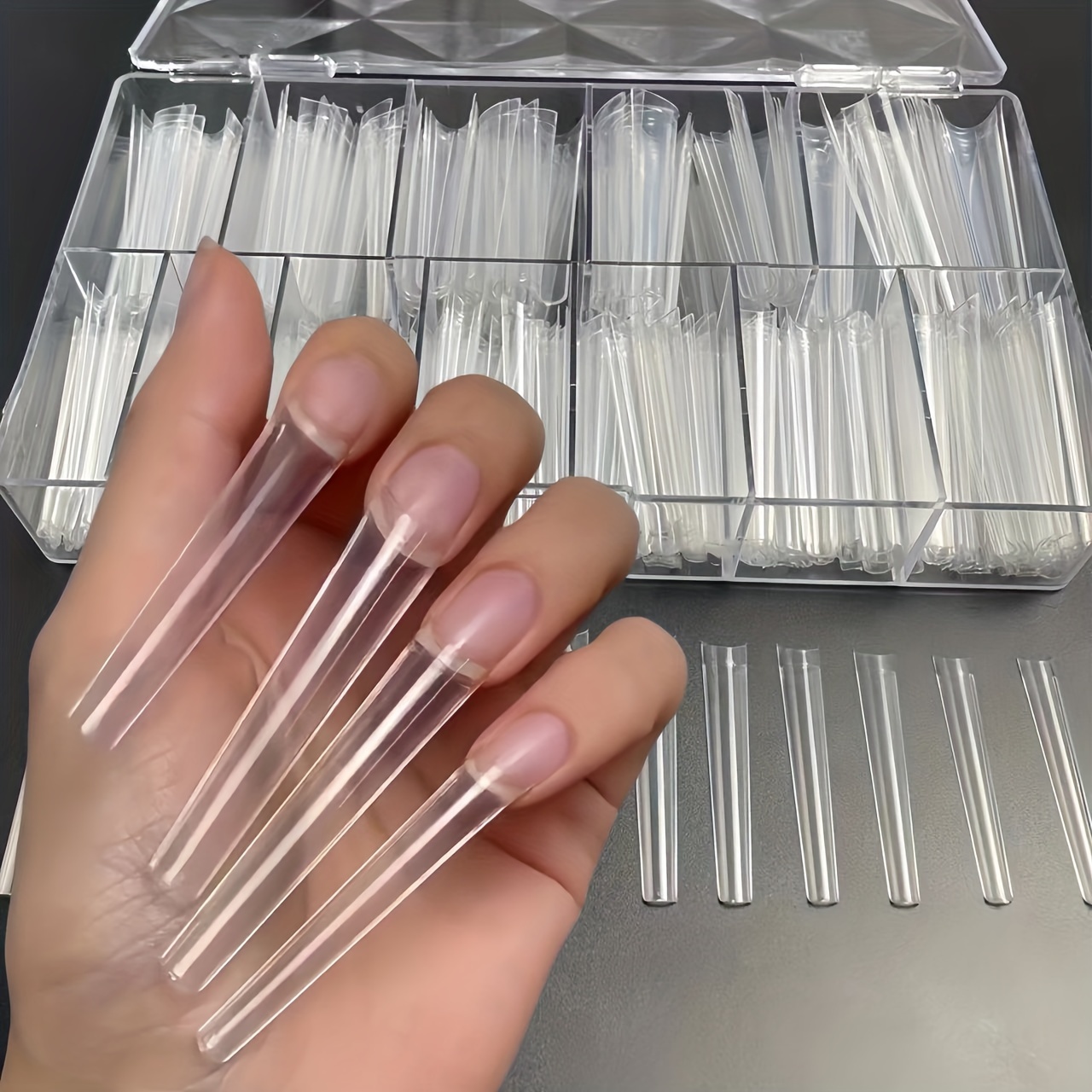 

420pcs Extra Long Tips - 3xl, No , Clear Abs, French Square Shape, Box For , Diy Nail Art And Salon Use, Nail Tech Supplies