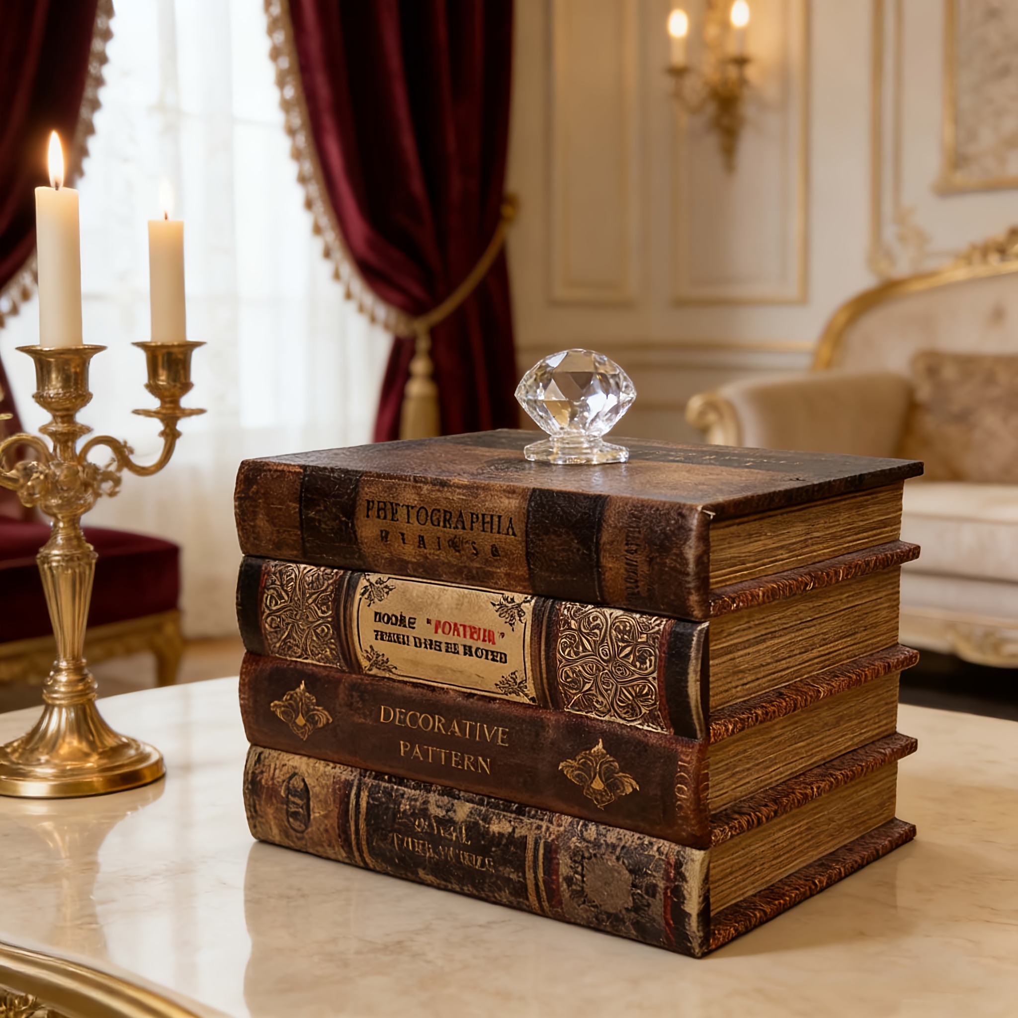 Vintage Book Storage Box | Decorative Chest, Secret Containers, Rustic Jewelry Holder, Keepsake, Creative Gift for Home Office Decoration, Stationery Organizing - Ideal for Mother'S Day Birthdays