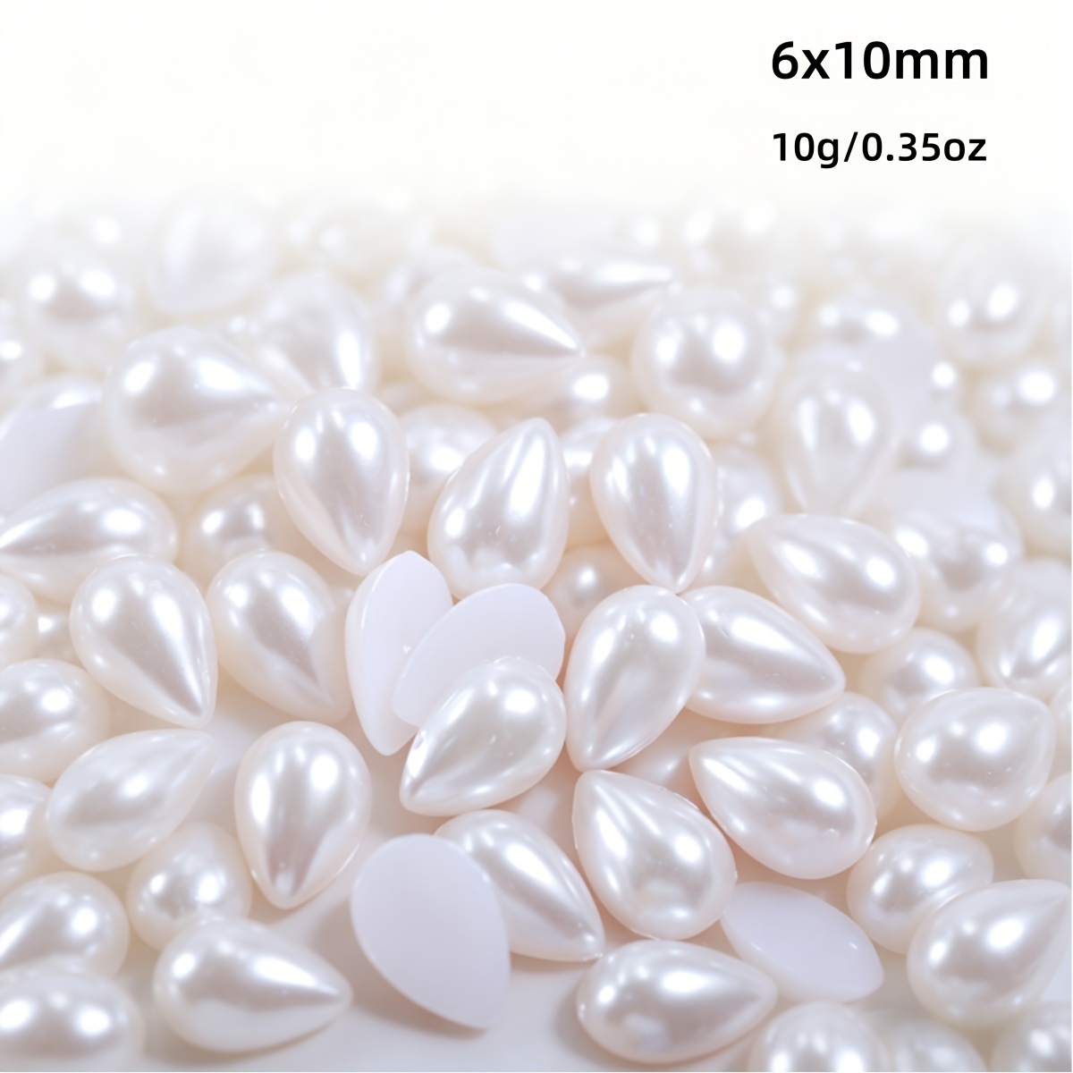TEMU 10g Small Half- - Half Shaped Beads Suitable For , Wedding Decorations, Phone | (6*10mm, 8*13mm, 10*14mm) Beige/white For Mobile Phone Charms &