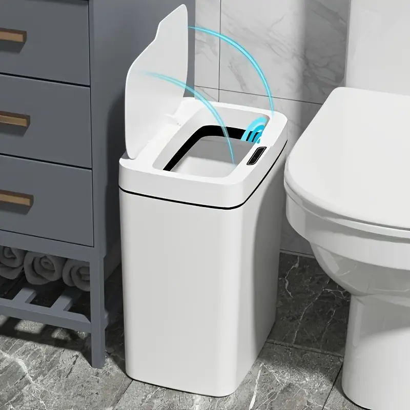 lid trash can with lid for bathroom living room kitchen and household use details 1