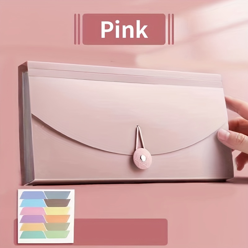 Pink Accordion File Organizer – Expandable Document Folder For Home, Office, Or School Paper Storage