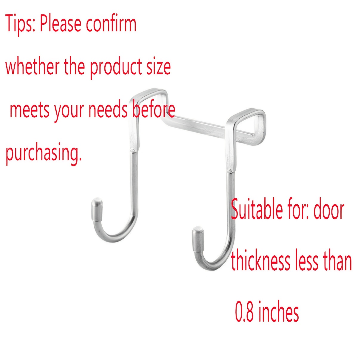 TEMU 2pcs Metal S-hooks, Stainless Steel No-drill Hanging Hooks For , Bedroom, Bathroom - Duty Storage Organizer