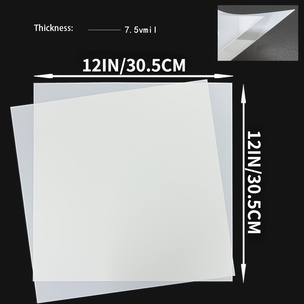 TEMU 4pcs 7.5 Mil Blank Stencil Sheets, 30.48 X 30.48 Cm Mylar Templates Material For Stencils, Reusable Acetate Sheets For Crafts, Clear Craft